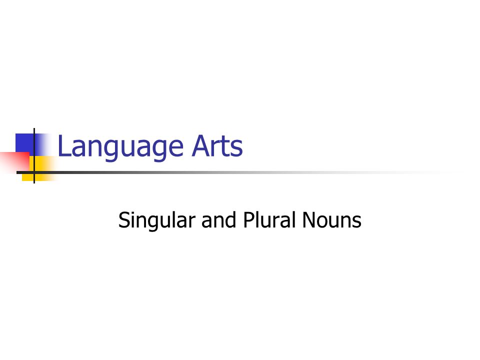 Language Arts Singular and Plural Nouns