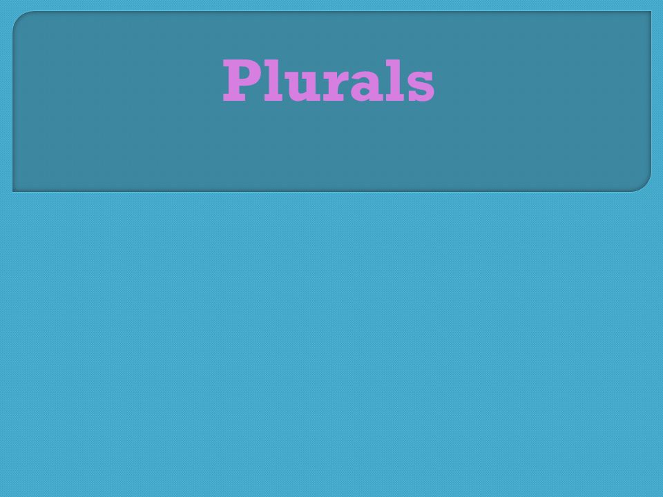 Plurals