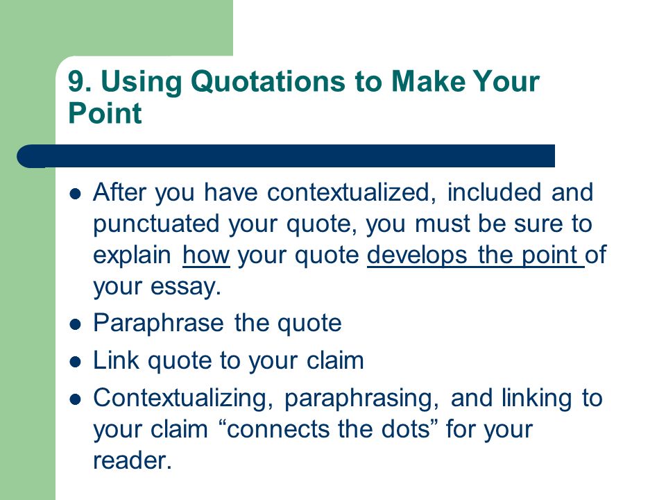 how to link quotes in an essay