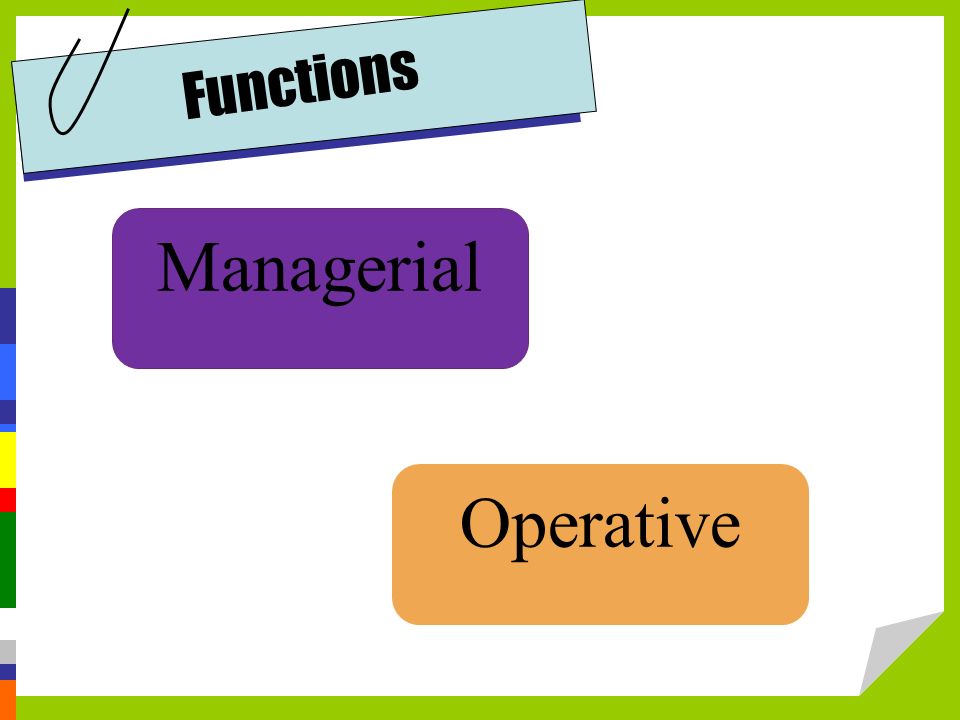 Functions Managerial Operative