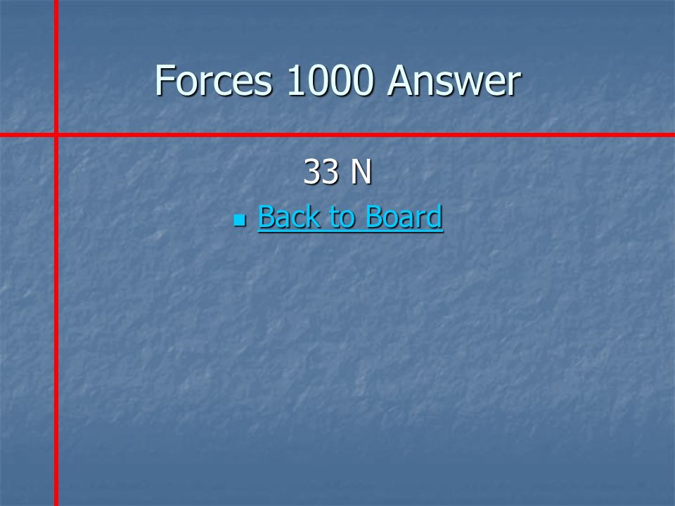 Forces 1000 Answer 33 N Back to Board Back to Board Back to Board Back to Board