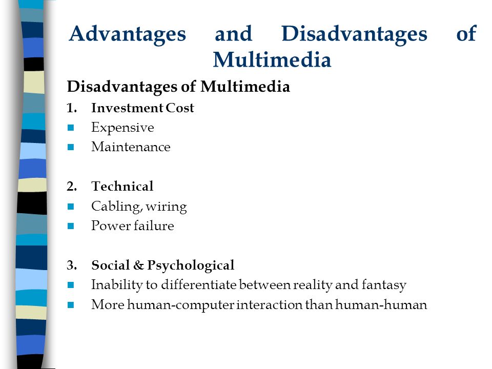 advantages and disadvantages of multimedia communication