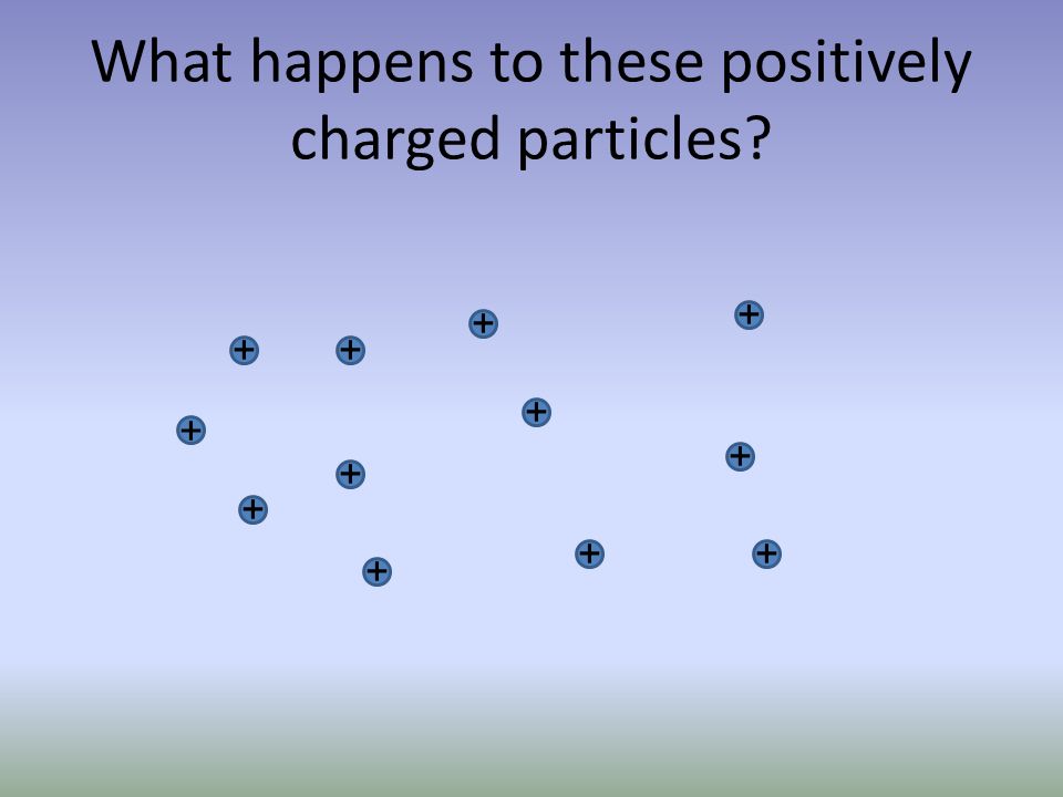What happens to these positively charged particles