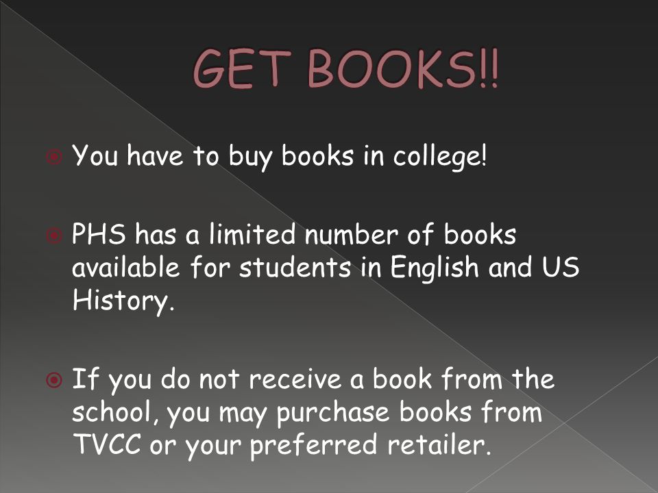  You have to buy books in college.