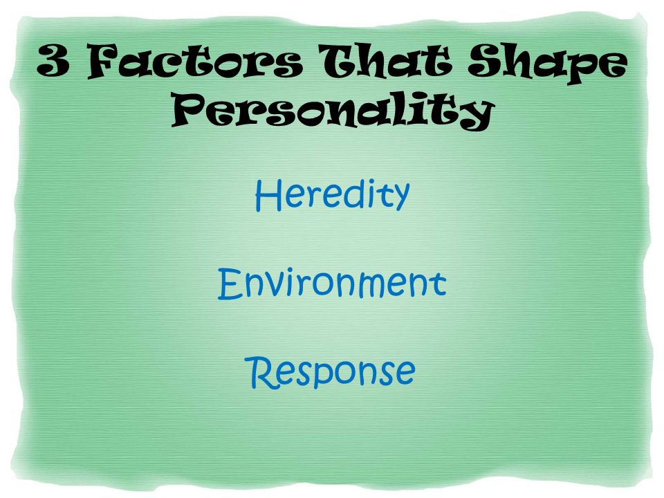 3 Factors That Shape Personality Heredity Environment Response