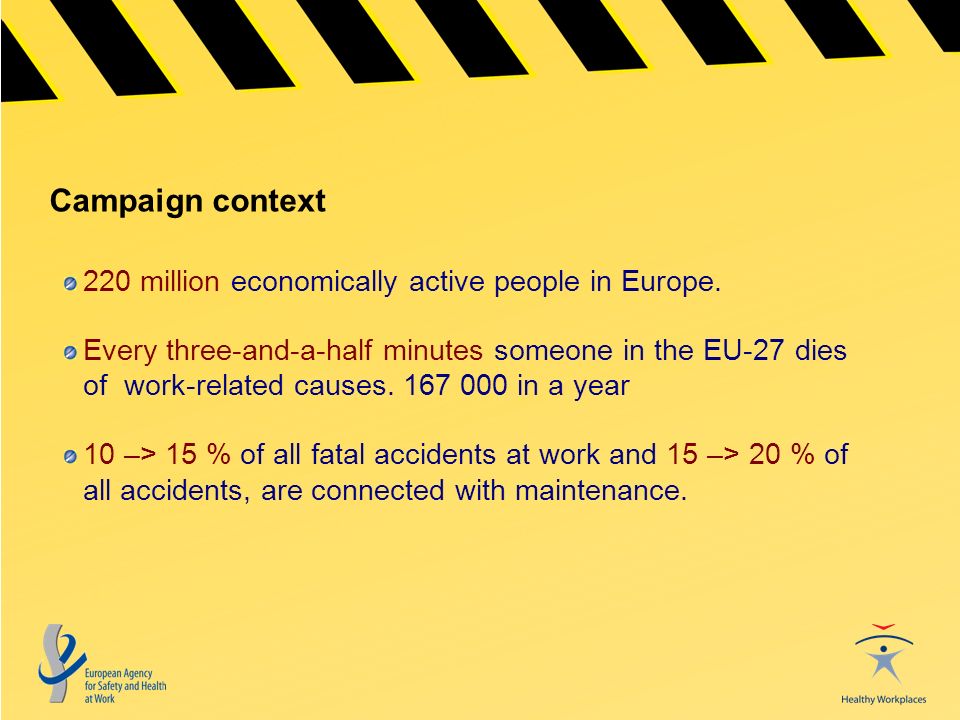 Campaign context 220 million economically active people in Europe.