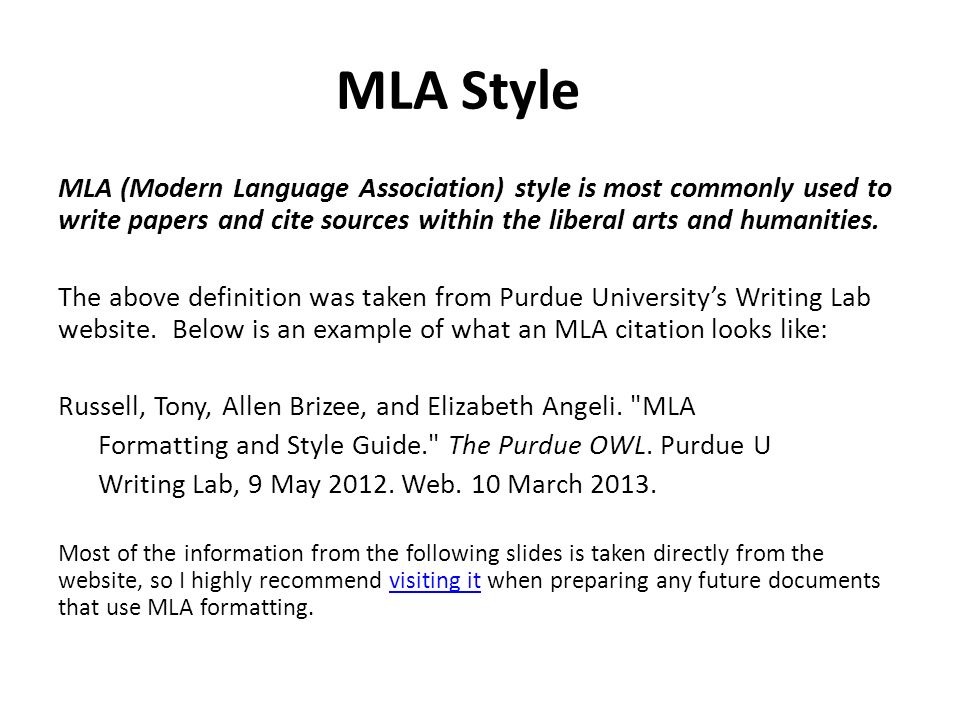 what is mla writing style