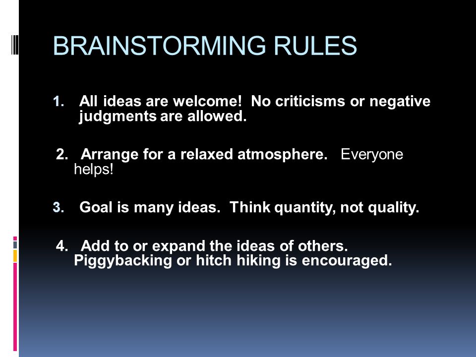 Ms. Winter’s. What is BRAINSTORMING? A technique for thinking up a ...