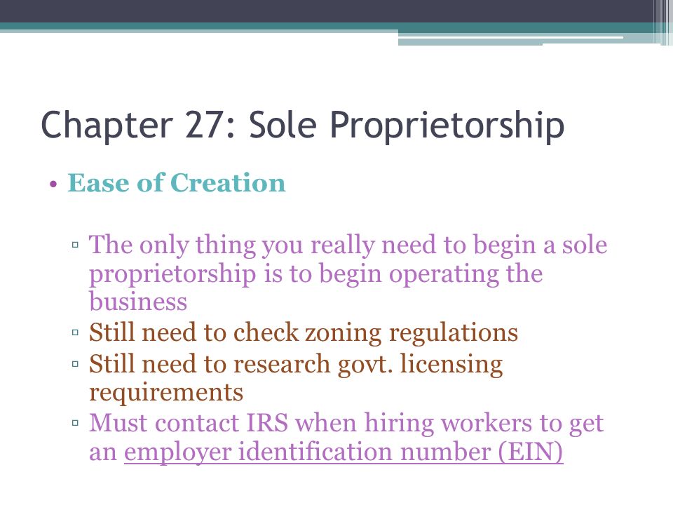 Forms of Business Chapters 27 \u0026 28 Sole 