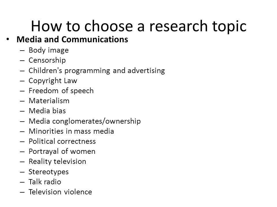 research topics related to media