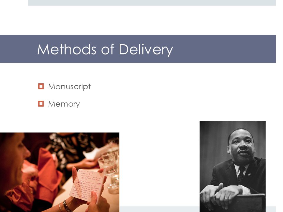 Methods of Delivery  Manuscript  Memory
