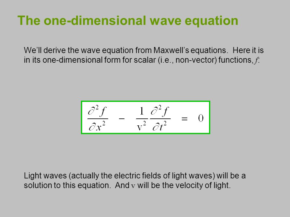 One dimensional wave equation