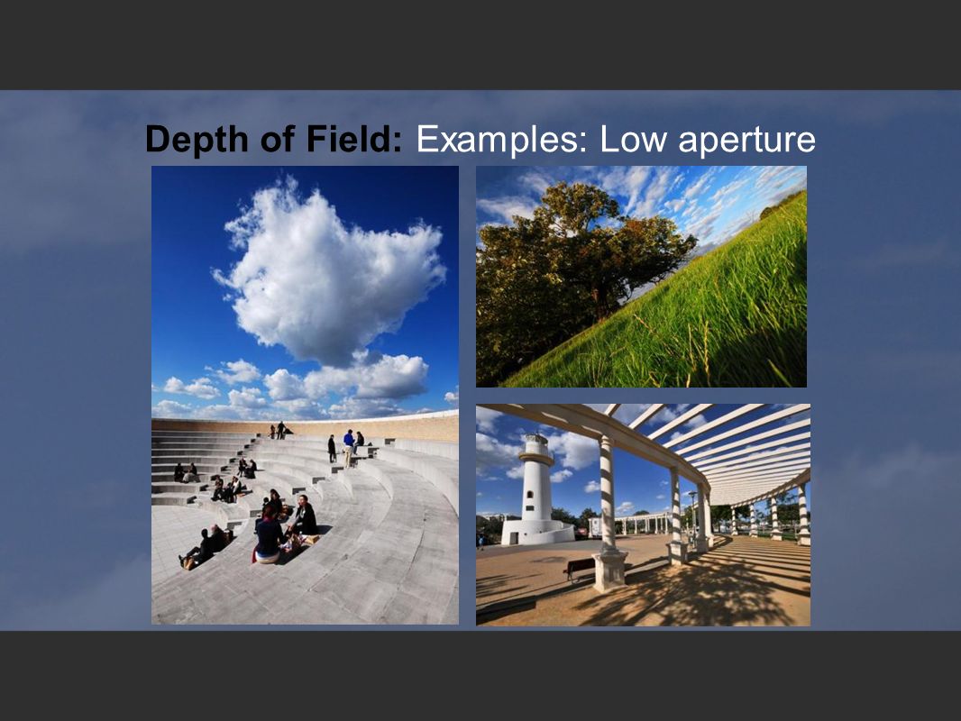 Depth of Field: Examples: Low aperture