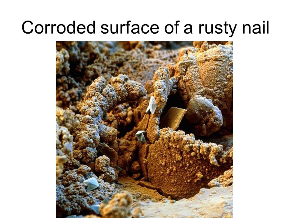 Corroded surface of a rusty nail