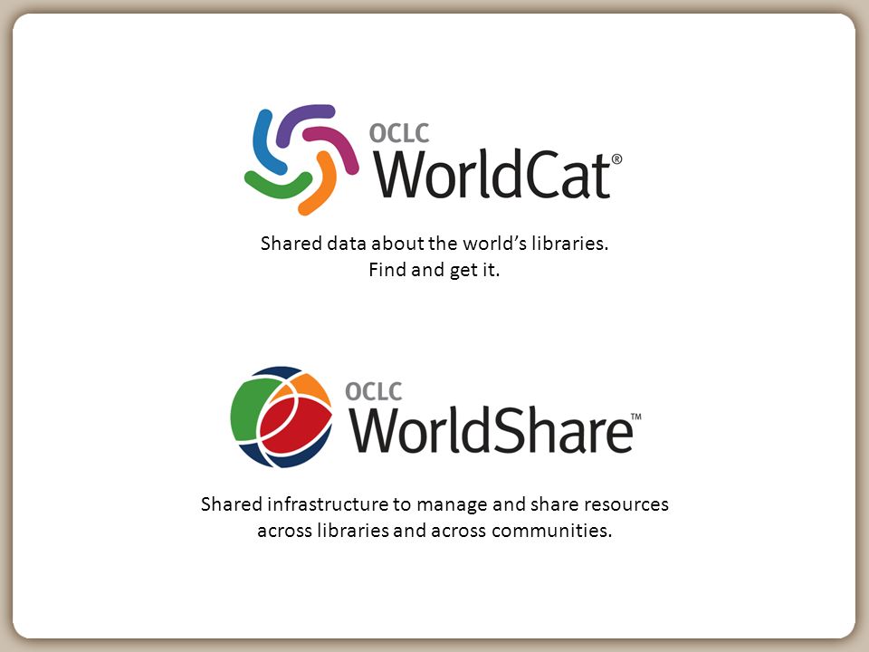 Shared infrastructure to manage and share resources across libraries and across communities.