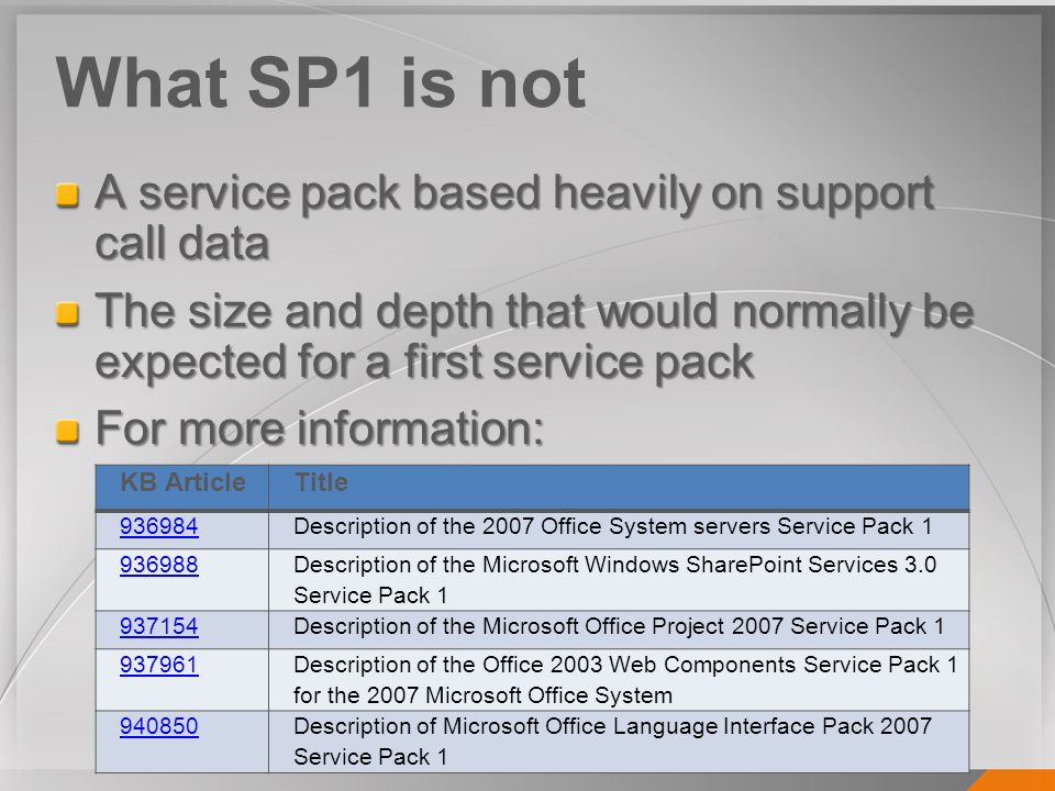 Service Pack 1 Overview EPM 2007 Adrian Jenkins| Microsoft Supportability  Program Manager Christophe Fiessinger| Microsoft Technical Product Manager.  - ppt download