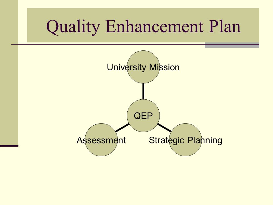 Quality Enhancement Plan QEP University Mission Strategic Planning Assessment