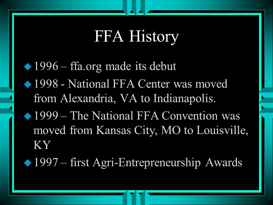 Ffa Then And Now A Look Back At How The Ffa Became What It Is Today Ppt Download