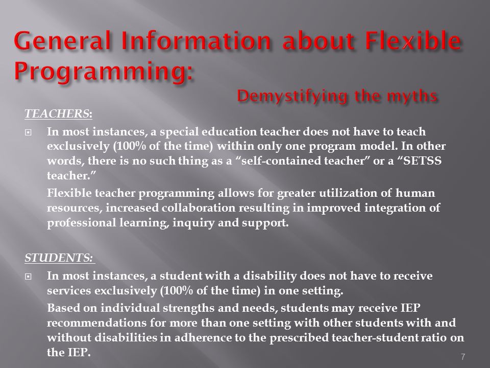 Special Education More Flexible >> Flexible Scheduling 101 May 3 2012 Special Education Is A Special Education More Flexible >> Flexible Scheduling 101 May 3 2012 Special Education Is A