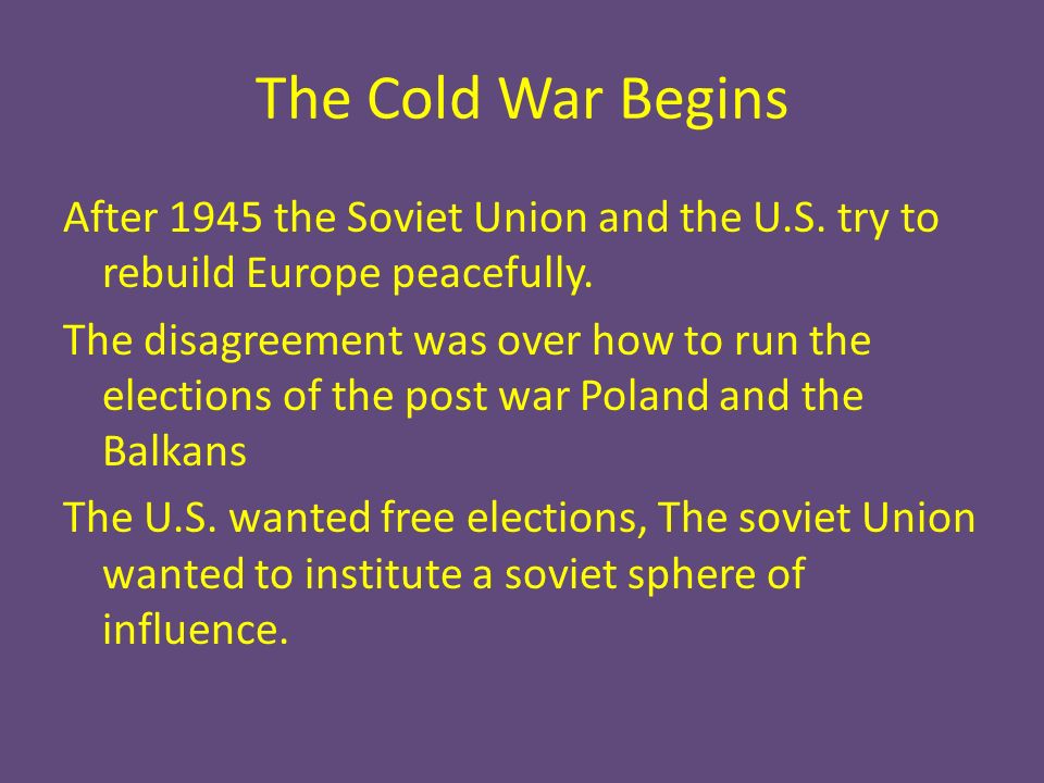 Chapter 28 Post WWII and the Cold War. Cold War: An era of competition ...