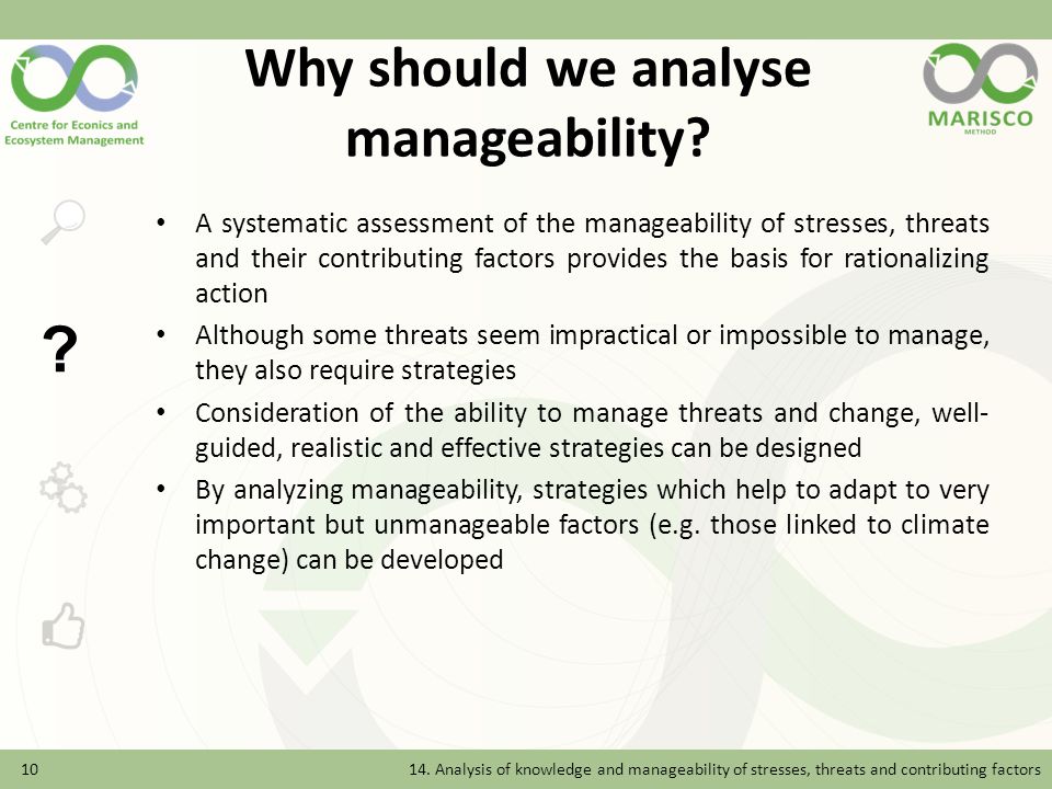Why should we analyse manageability.