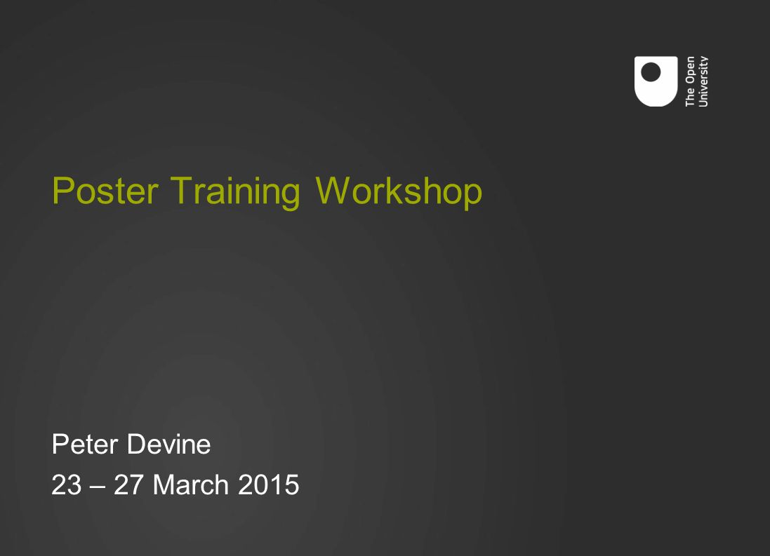 Poster Training Workshop Peter Devine 23 – 27 March 2015