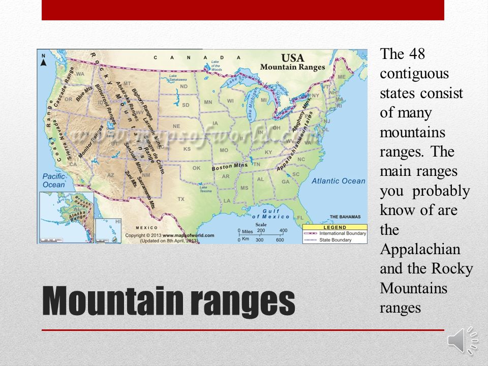 Map Of Us Mountain Ranges Physical Geo Of The United States Of America By Connor Birch And Olivia  Carlson. - Ppt Download