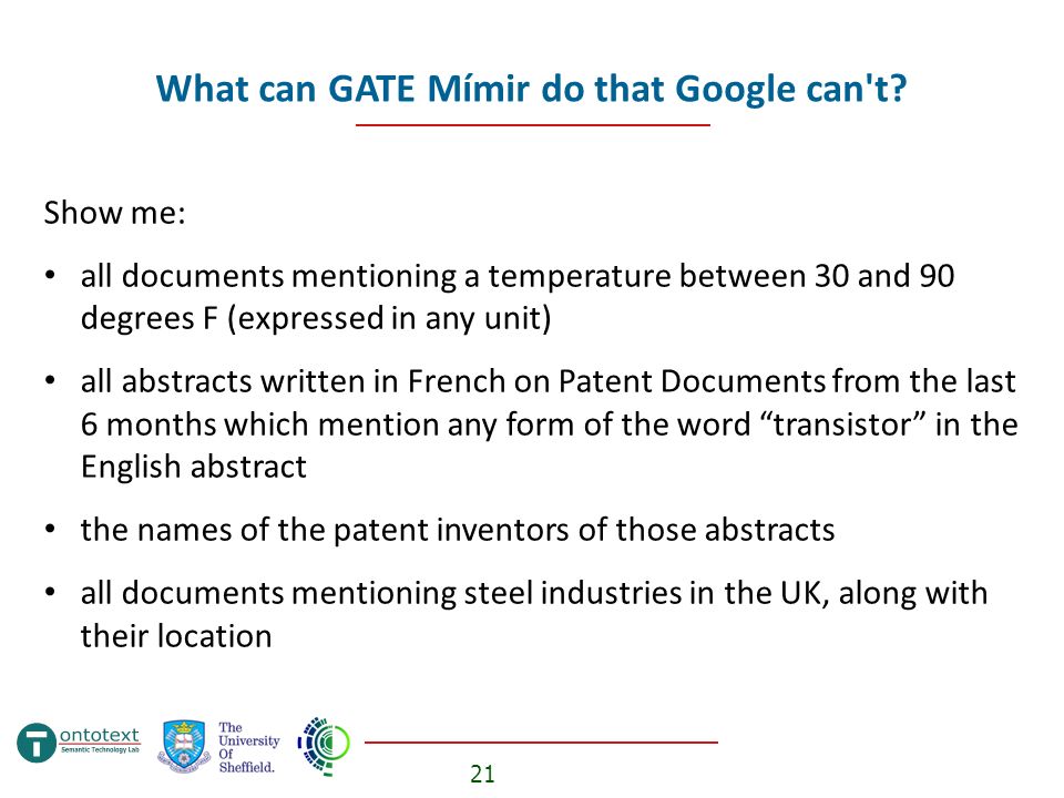 21 What can GATE Mímir do that Google can t.