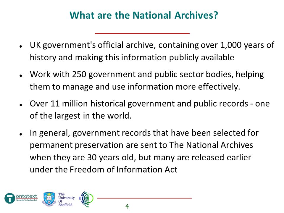 4 What are the National Archives.
