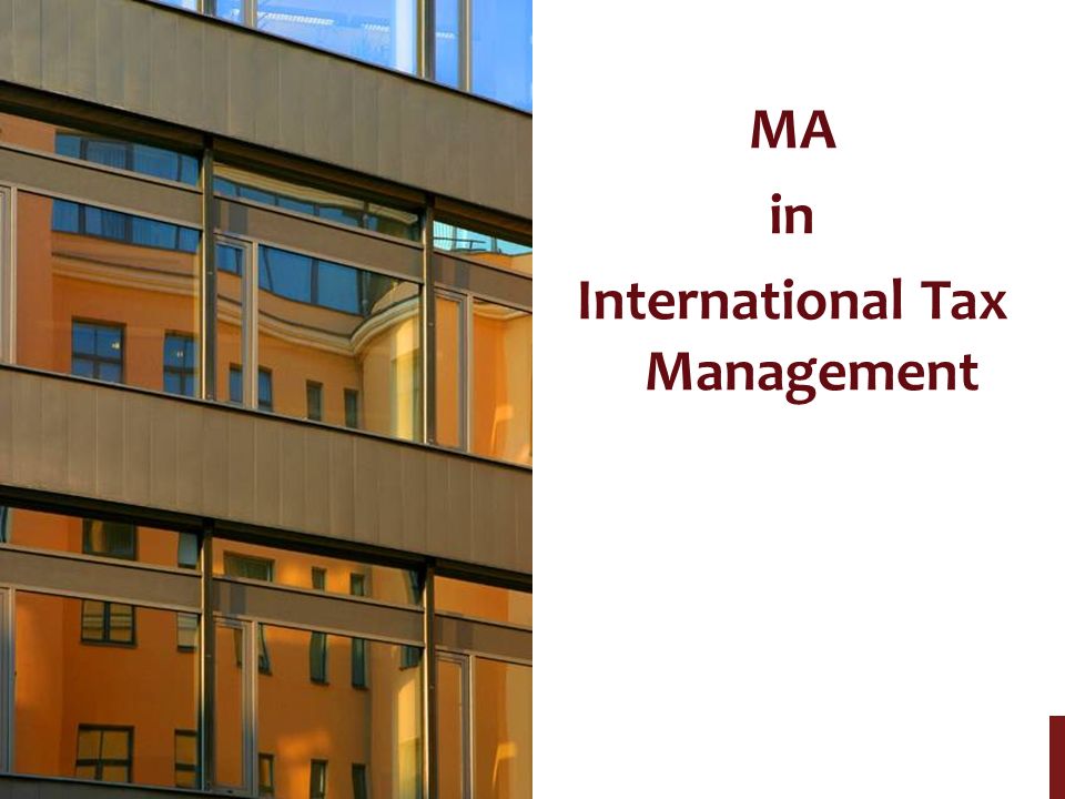 MA in International Tax Management