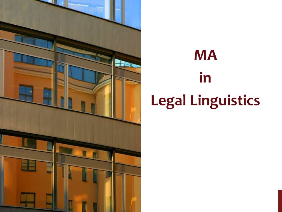 MA in Legal Linguistics