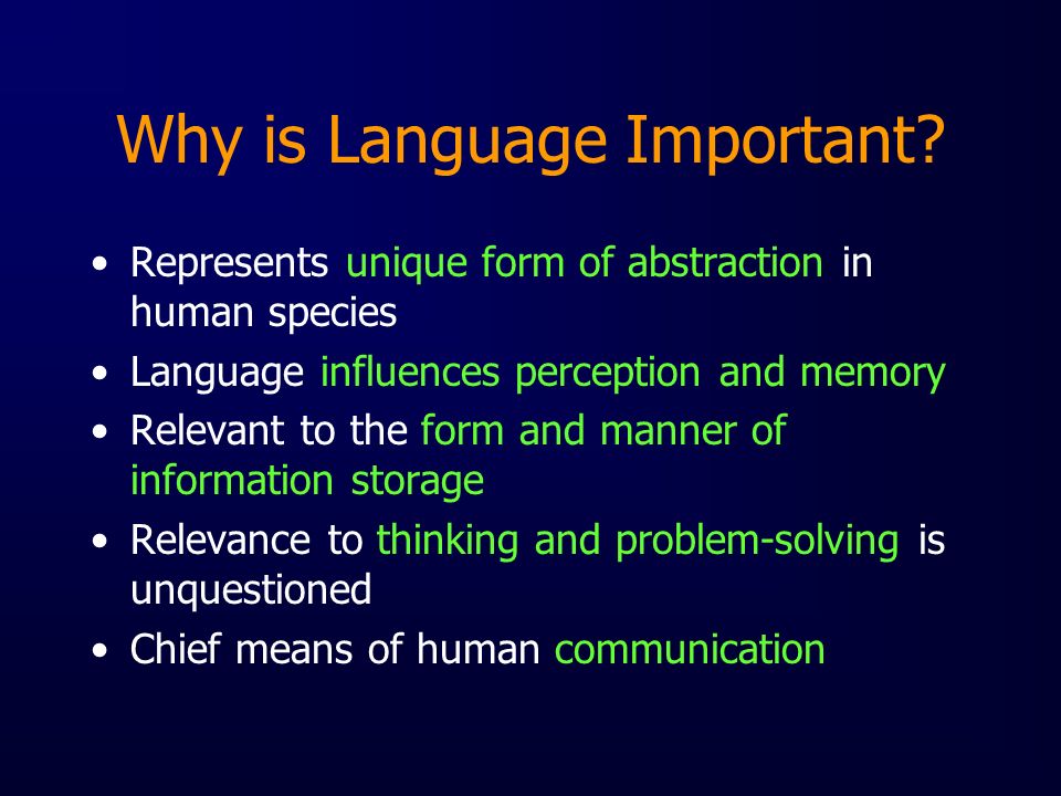 Why is Language Important.