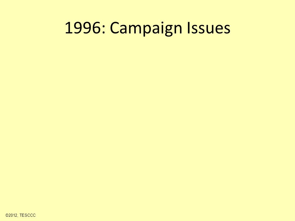 1996: Campaign Issues ©2012, TESCCC