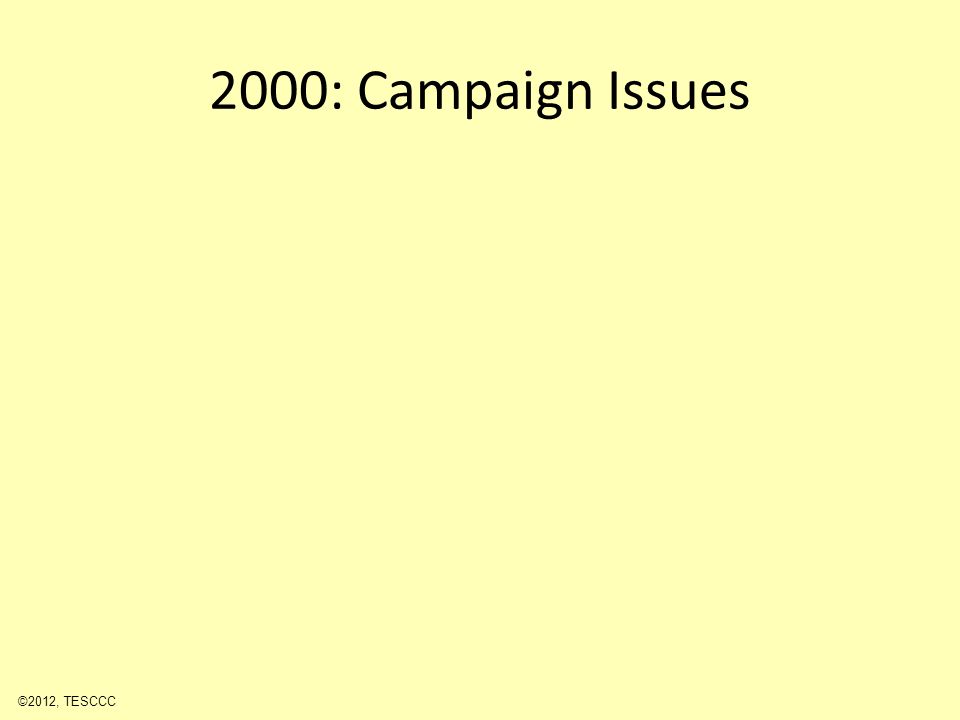 2000: Campaign Issues ©2012, TESCCC