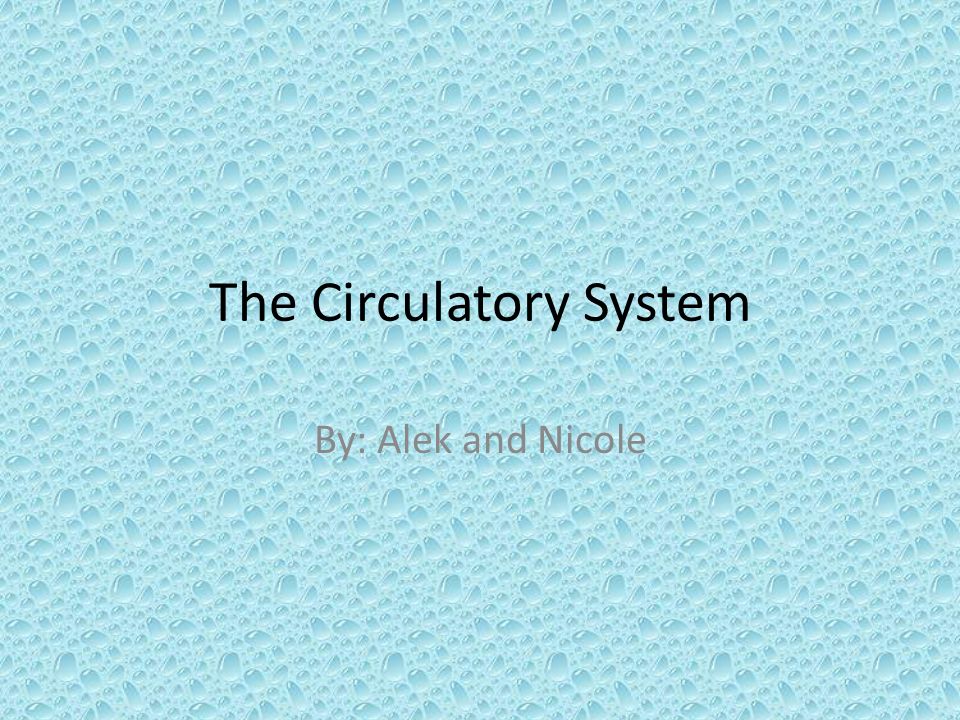 The Circulatory System By: Alek and Nicole