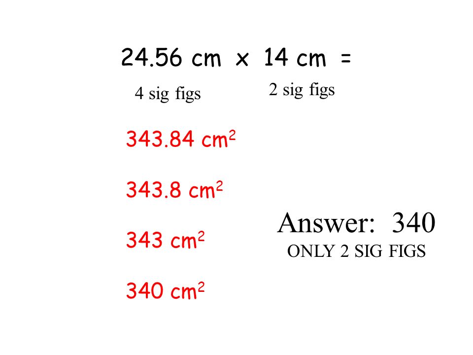 24.56 cm x 14 cm = cm cm 2 3.