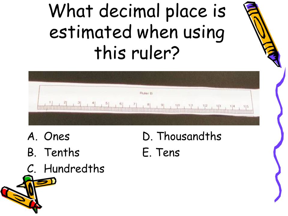 What decimal place is estimated when using this ruler.