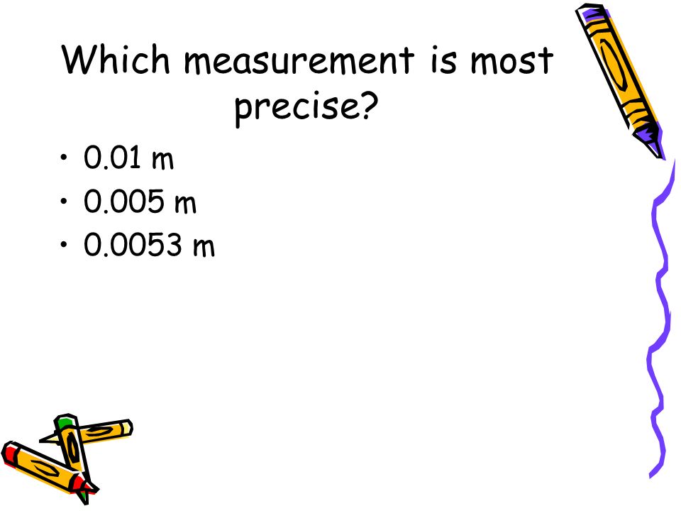 Which measurement is most precise 0.01 m m m