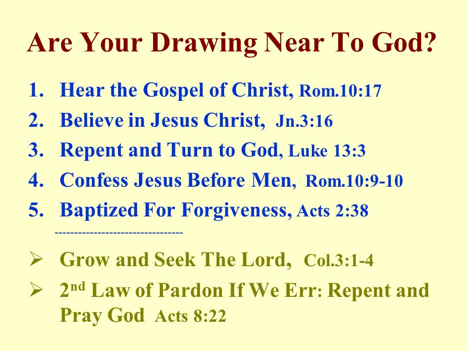 Are Your Drawing Near To God.