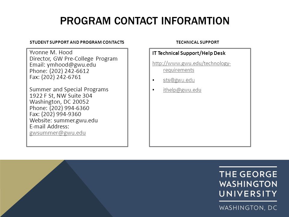 The George Washington University Pre College Program Online