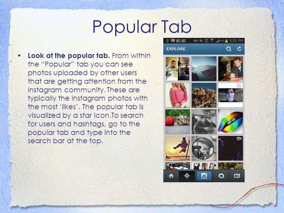 Popular Tab Look at the popular tab.
