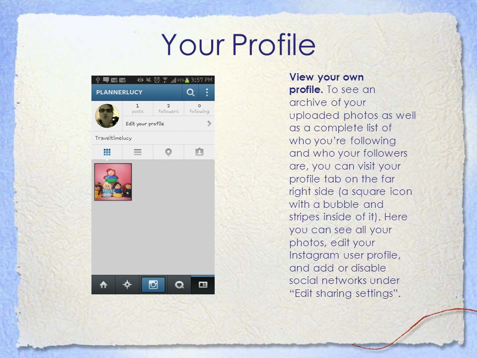 Your Profile View your own profile.