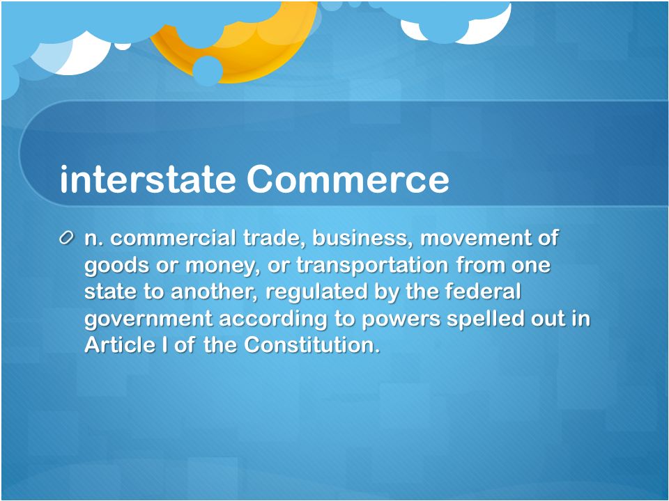 interstate Commerce n.