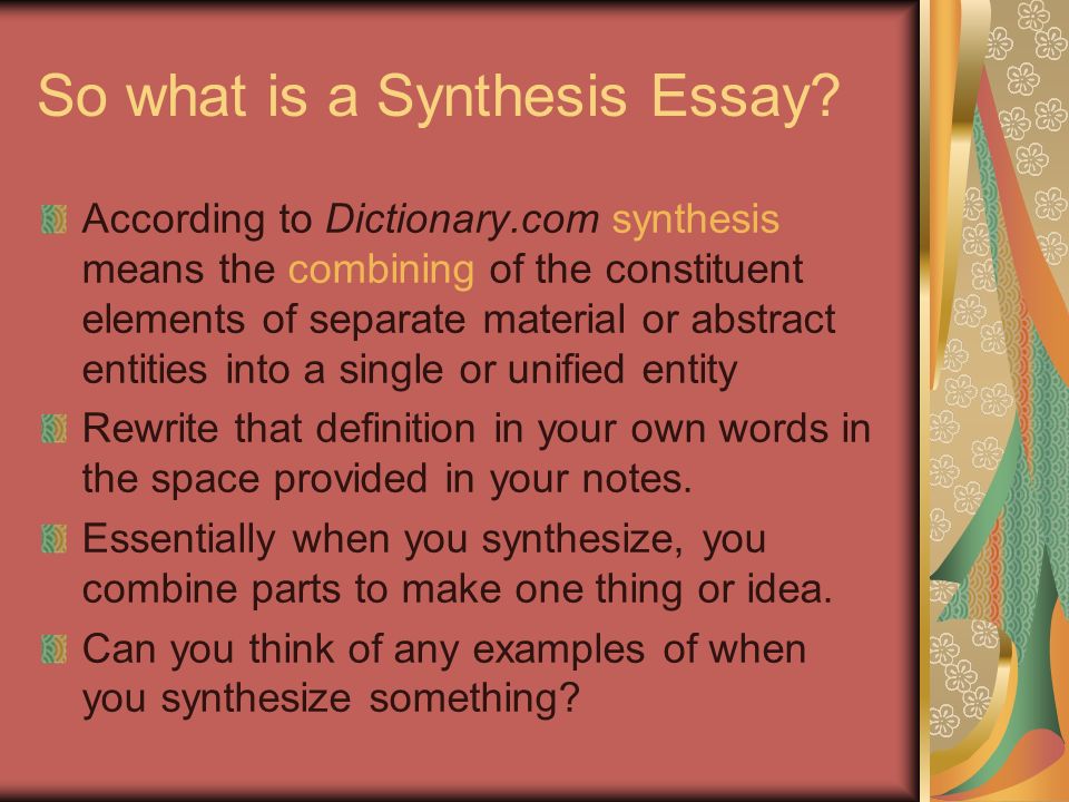 synthesis essay
