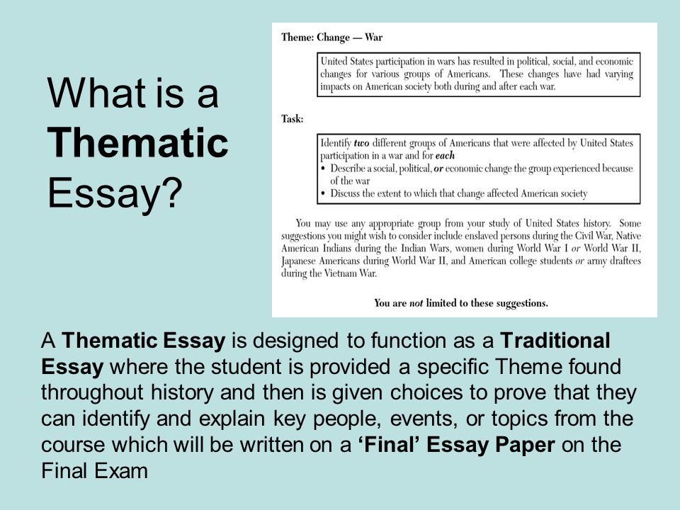 Wwi thematic essay