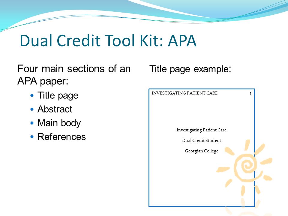 dual credit tool kit using apa formatting dual credit tool kit apa formatting tool