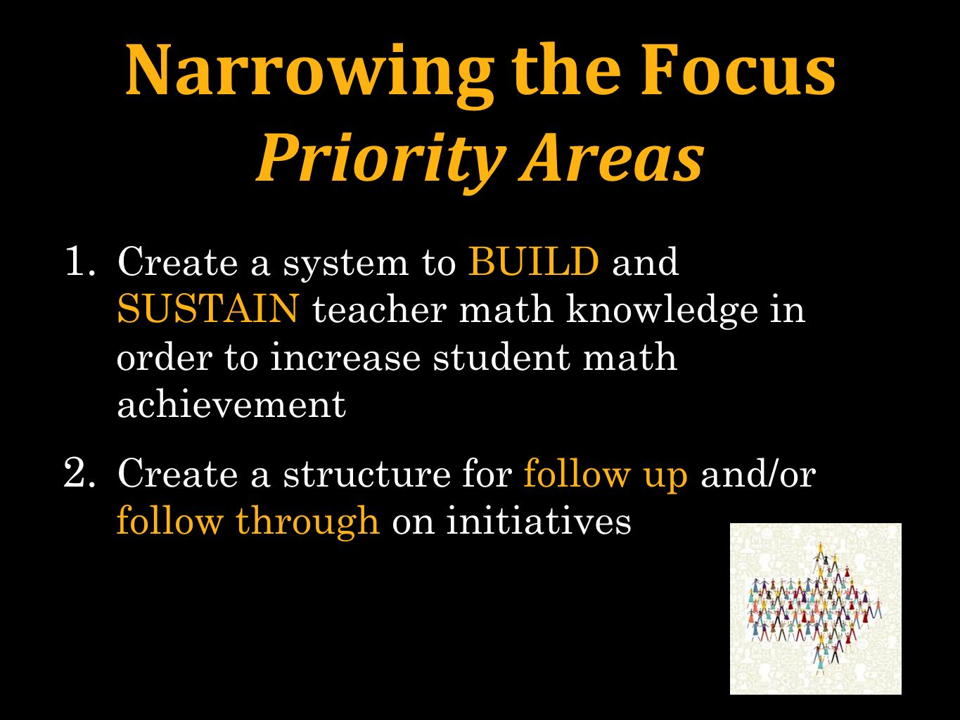 Narrowing the Focus Priority Areas 1.