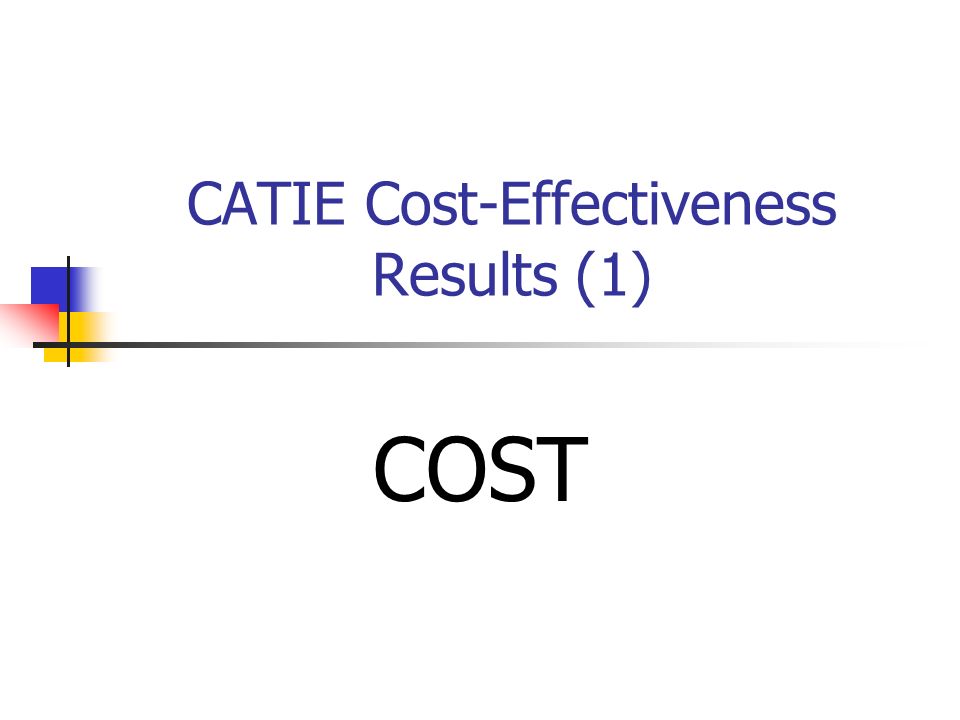 CATIE Cost-Effectiveness Results (1) COST