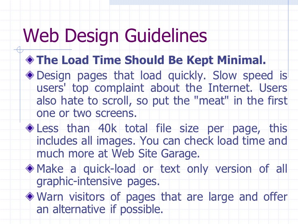 Web Design Guidelines. Clarity is your number one concern. The user should have a clear idea of what information you are trying to present. The user should. - ppt download - 웹