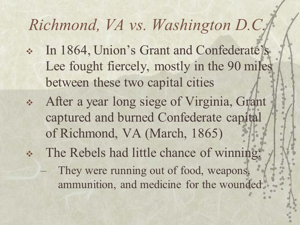 Richmond, VA vs. Washington D.C.